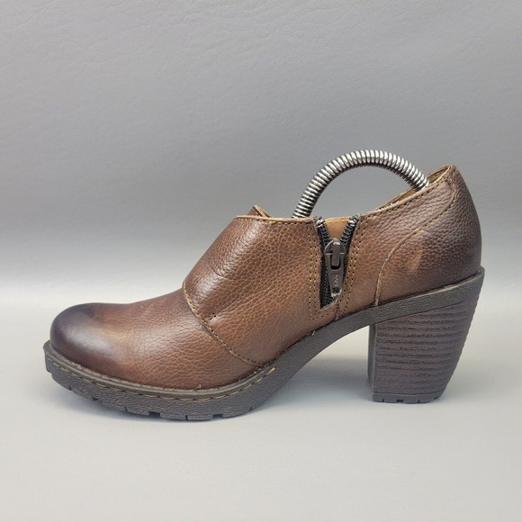 BOC Born Concepts Women's Sz 6.5 US/37‎ EU Brown Leather Zip Heeled Shoes C03752 - Picture 10 of 16